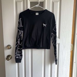 black cropped long sleeve